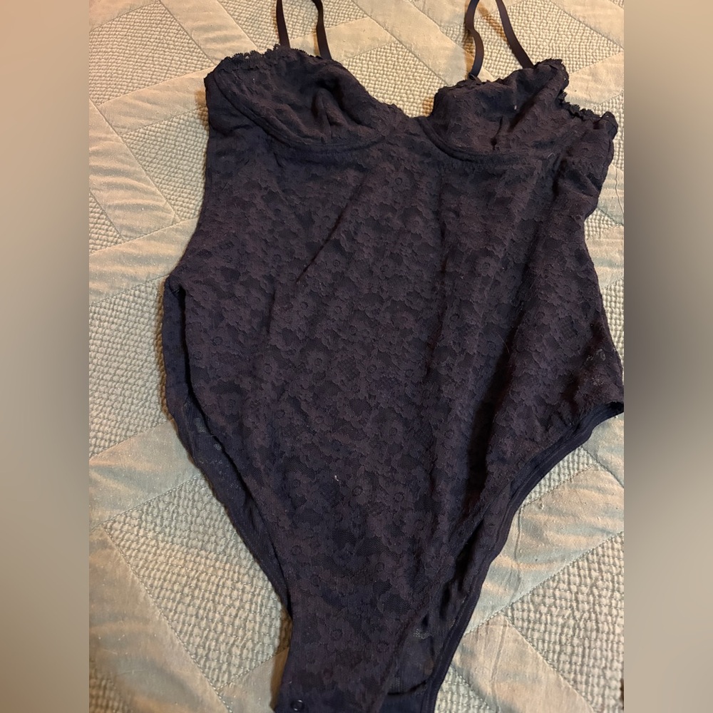 Aerie black corset bodysuit